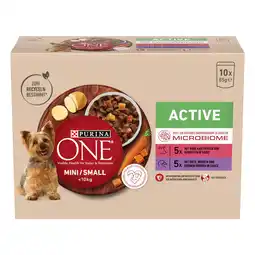 Zooplus Dubbelpak: 20 x 85 g Purina ONE Mini Active Rund & Eend nat hondenvoer aanbieding