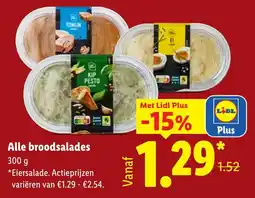 Lidl Alle broodsalades aanbieding