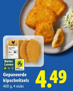 Lidl Gepaneerde kipschnitzels aanbieding