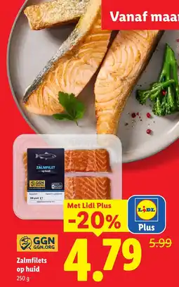 Lidl Zalmfilets op huid aanbieding