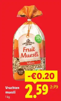 Lidl Crownfield Fruit Muesli aanbieding