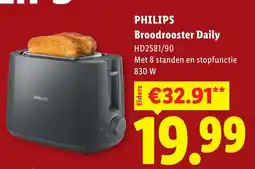 Lidl Philips Broodrooster Daily aanbieding