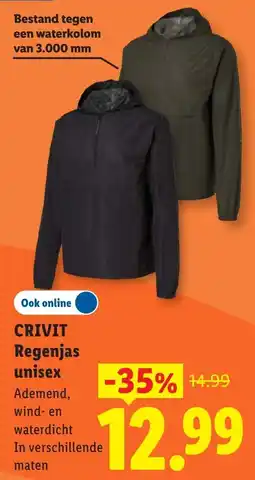 Lidl Crivit Regenjas aanbieding