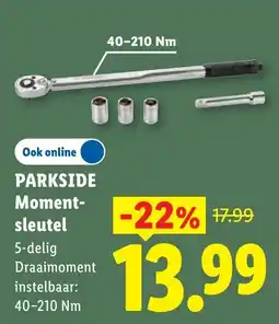 Lidl Parkside Moment-sleutel aanbieding