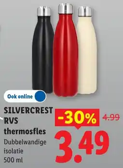 Lidl Silvercrest RVS thermosfles aanbieding
