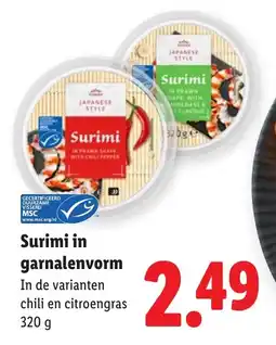 Lidl Surimi in garnalenvorm aanbieding