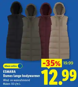 Lidl Esmara Dames lange bodywarmer aanbieding