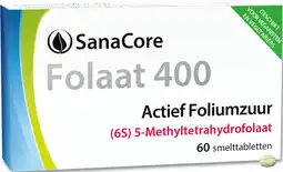 De Online Drogist SanaCore Folaat 400 Smelttabletten 60TB aanbieding