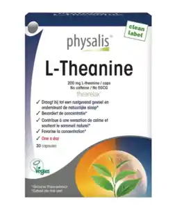 De Online Drogist Physalis L-Theanine Capsules 30CP aanbieding