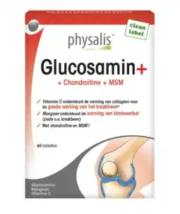 De Online Drogist Physalis Glucosamin + Tabletten 60TB aanbieding