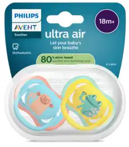 De Online Drogist Avent Ultra Air Fopspeen Kikker Aap 18M+ 2ST aanbieding