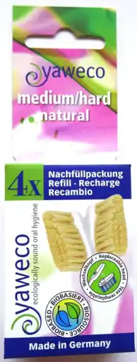 De Online Drogist Yaweco Tandenborstelkop Medium/Hard 4ST aanbieding
