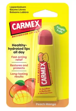 De Online Drogist Carmex Peach Mango Moisturising Lip Balm 10GR aanbieding