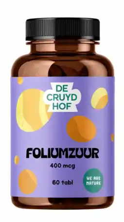 De Online Drogist Cruydhof Foliumzuur 400mg Tabletten 60TB aanbieding