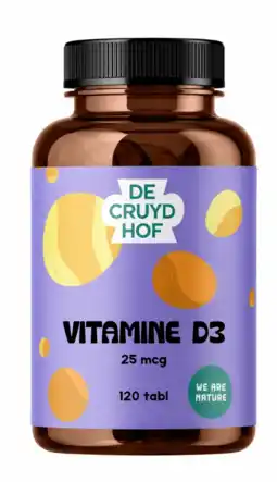 De Online Drogist Cruydhof Vitamine D3 Tabletten 60TB aanbieding