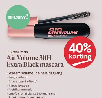 Etos L'Oréal Paris Air Volume 30H Extra Black mascara aanbieding