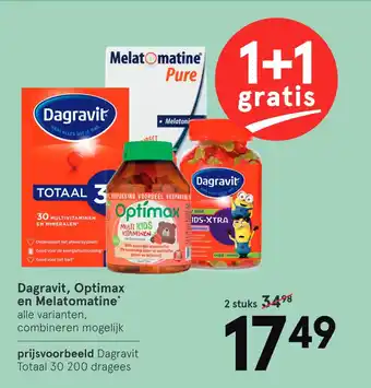 Etos Dagravit, Optimax en Melatomatine aanbieding