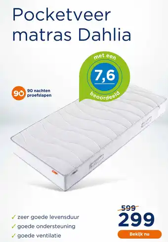 TotaalBED Pocketveer matras dahlia aanbieding