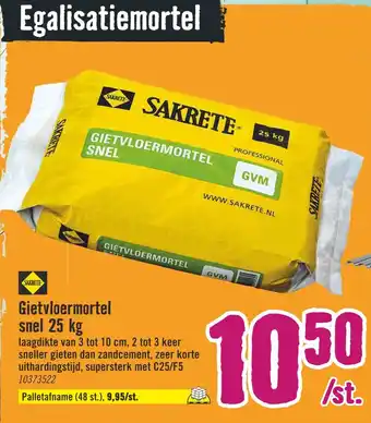 Hornbach Gietvloermortel snel 25 kg aanbieding