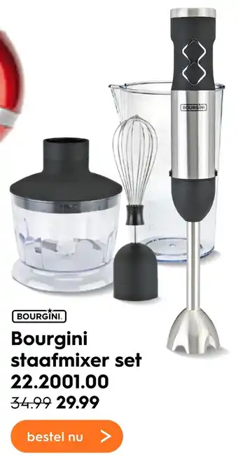 Blokker Bourgini staafmixer set aanbieding