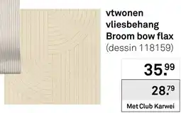 Karwei Vtwonen vliesbehang broom bow flax aanbieding