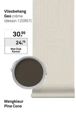 Karwei Met Club Karwei Vliesbehang Geo crème aanbieding