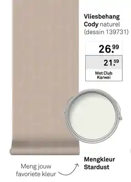 Karwei Vliesbehang Cody naturel aanbieding