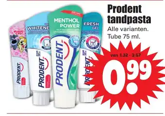 Dirk Prodent tandpasta 75ml aanbieding