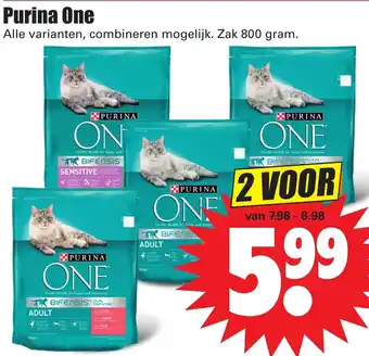 Dirk Purina One 2*800g aanbieding