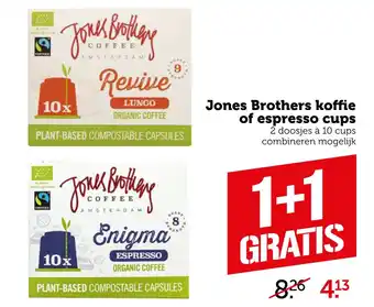 Coop Jones brothers koffie of espresso cups aanbieding