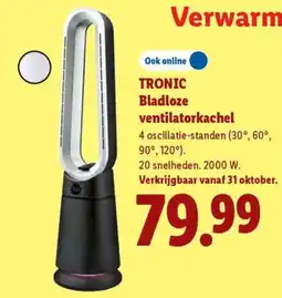 Lidl Tronic bladloze ventilatorkachel aanbieding