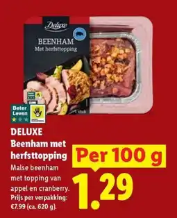 Lidl Deluxe Beenham met Herfsttopping aanbieding