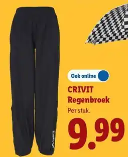 Lidl Crivit Regenbroek aanbieding
