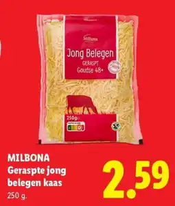 Lidl Milbona geraspte jong belegen kaas aanbieding