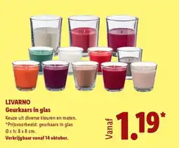 Lidl Livarno Geurkaars in glas aanbieding
