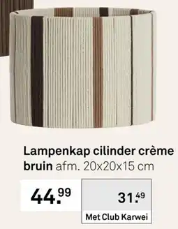 Karwei Lampenkap Cilinder Crème Bruin aanbieding