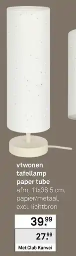 Karwei Vtwonen Tafellamp Paper Tube aanbieding