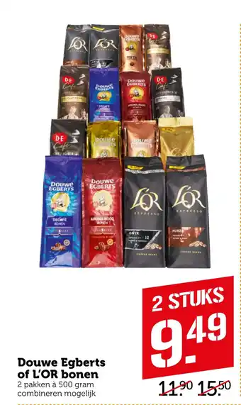 Coop Douwe egberts of l'or bonen aanbieding