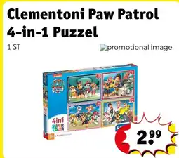 Kruidvat Clementoni Paw Patrol 4-in-1 Puzzel aanbieding