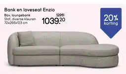 Leen Bakker Bank en loveseat Enzio aanbieding