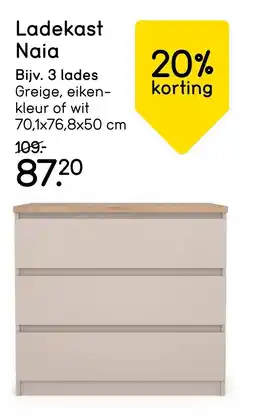 Leen Bakker Ladekast Naia aanbieding