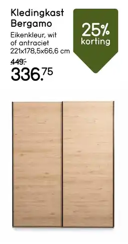Leen Bakker Kledingkast Bergamo aanbieding
