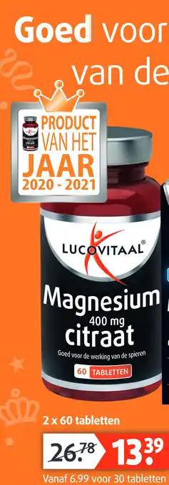 Lucovitaal Magnesium citraat 400 mg aanbieding