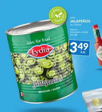 Meledi Lydia Jalapenos 3,2 L aanbieding