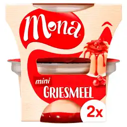 PLUS Mona Duopudding griesmeel-rode bessensaus aanbieding