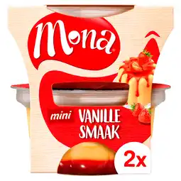 PLUS Mona Duopudding vanille met aardbeiensaus aanbieding