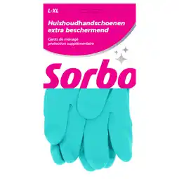 PLUS Sorbo Huishoudhandschoenen L-XL aanbieding