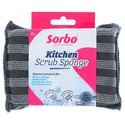 PLUS Sorbo Kitchen Scrub Sponge 2-in-1 aanbieding