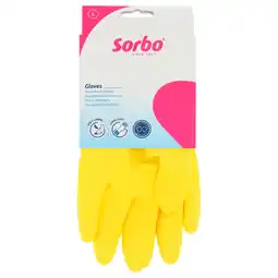 PLUS Sorbo Huishoudhandschoen geel L aanbieding