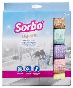 PLUS Sorbo Microvezeldoekjes Unicorn 40x40cm aanbieding